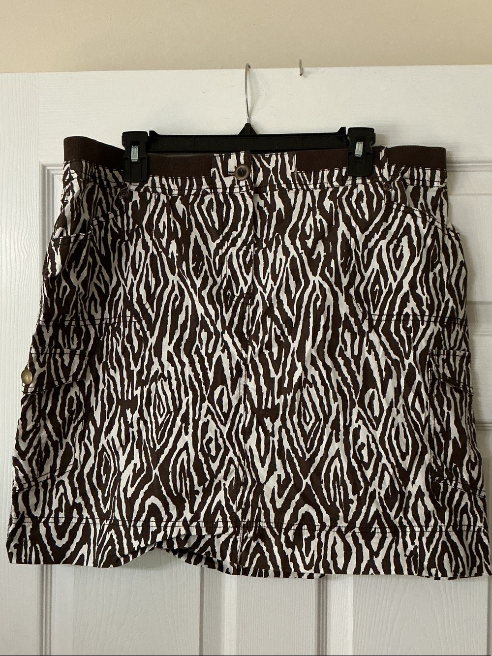 Chico's Brown and White Zebra-Print Skirt